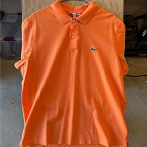 Lacoste Men's Bright Orange Polo Slim Fit Size XXL